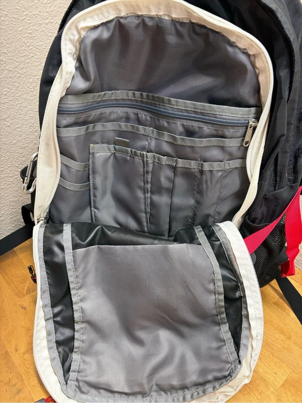 Vintage The North Face Recon Backpack Black Red Y2K Equipment Era Modified